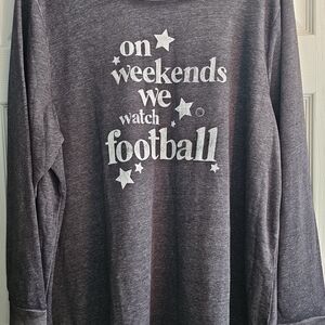 Lane Bryant Charcoal Football Long Sleeve Tee